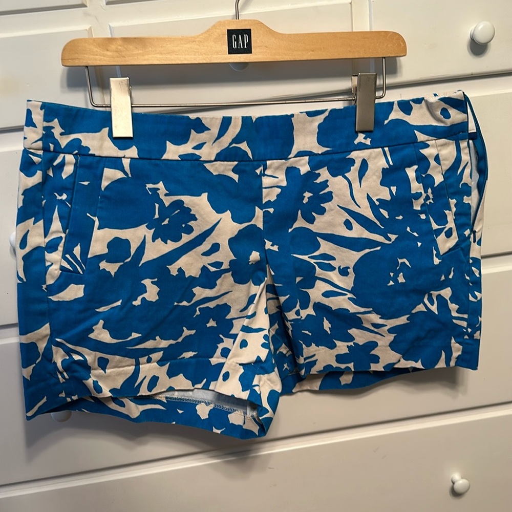 J Crew Factory blue floral shorts- size 14